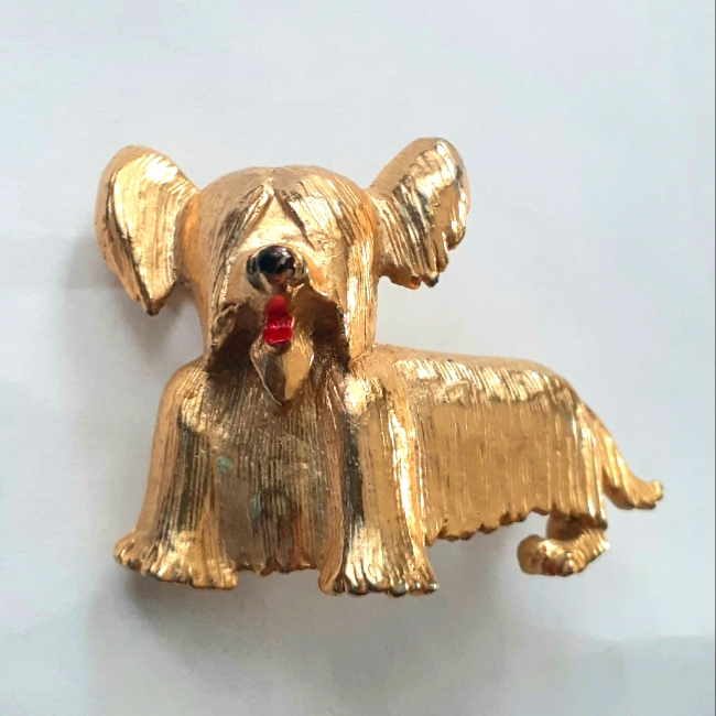 Vtg Sphinx Boucher Numbered Skye Terrier Dog Pin Brooch